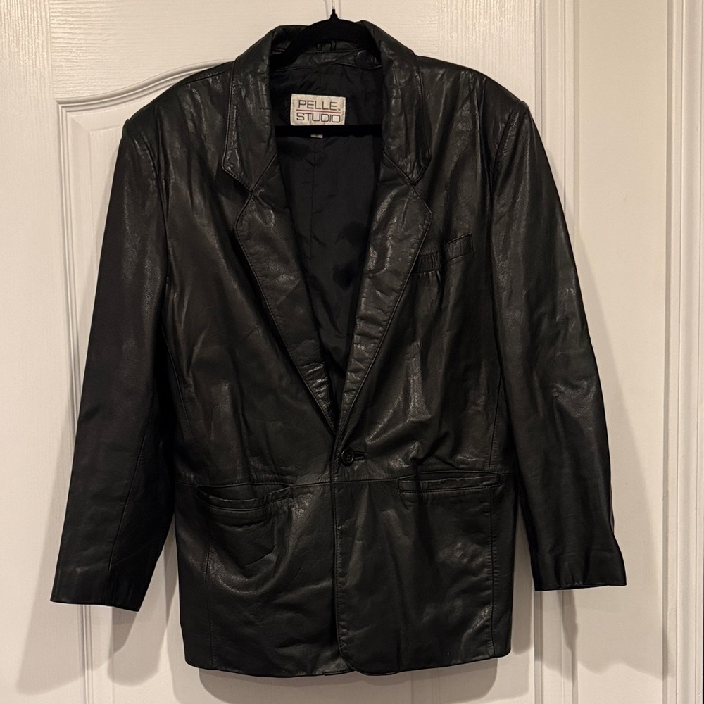 VINTAGE | Pelle Studio Classic Black Leather Jacket / Blazer
